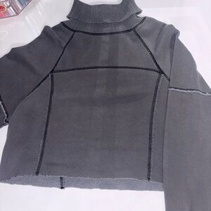 Aerie Charcoal Turtleneck Top